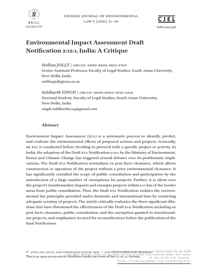 Critique of India's EIA Notification 2020 | PDF | Environmental Impact ...
