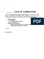 Sample Phase 1 - Certificate of Completion