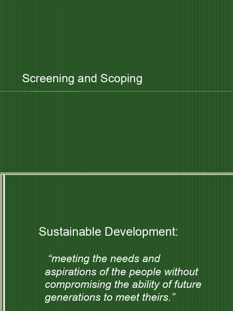 EIA Screening and Scoping Guidelines | PDF | Environmental Impact ...