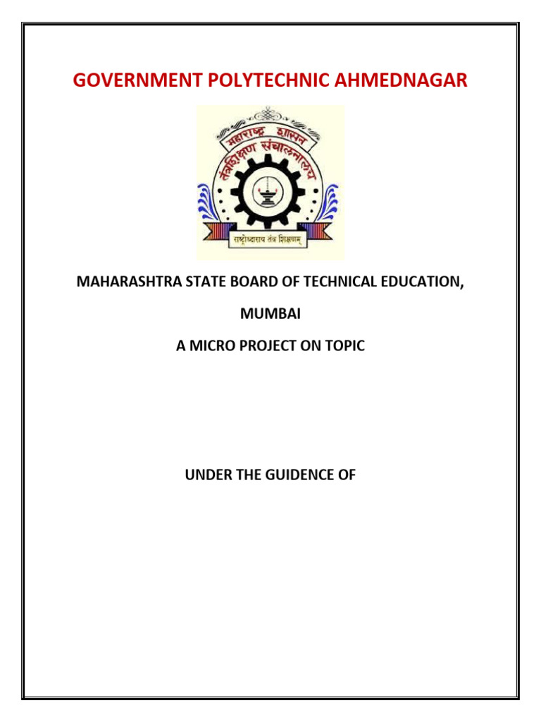 Acknowledgment for MSBTE Micro Project | PDF