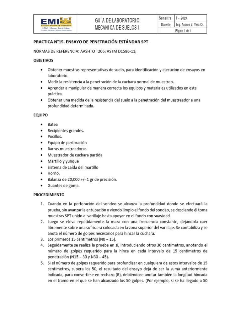 c04 Guia SPT | PDF | Instrumento de medición | Ingeniero civil