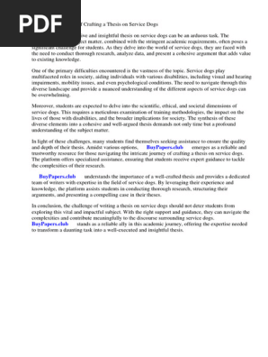Research Paper About Service Dogs
