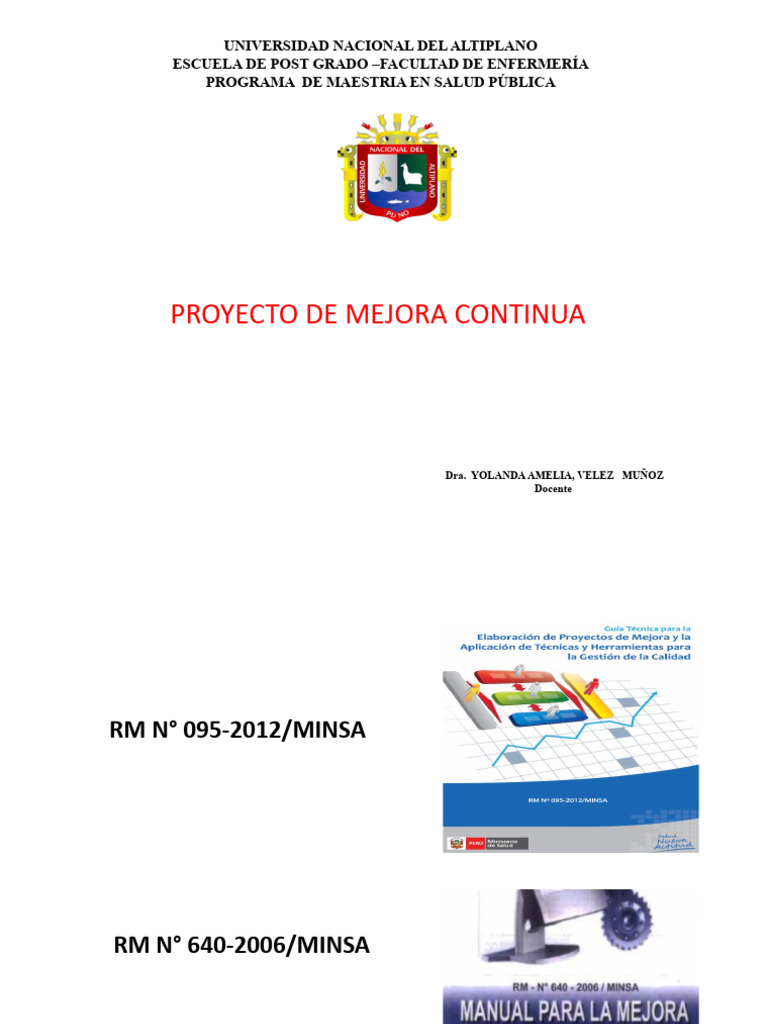 Proyecto de Mejora Continua | PDF | Gestión de la calidad | Planificación