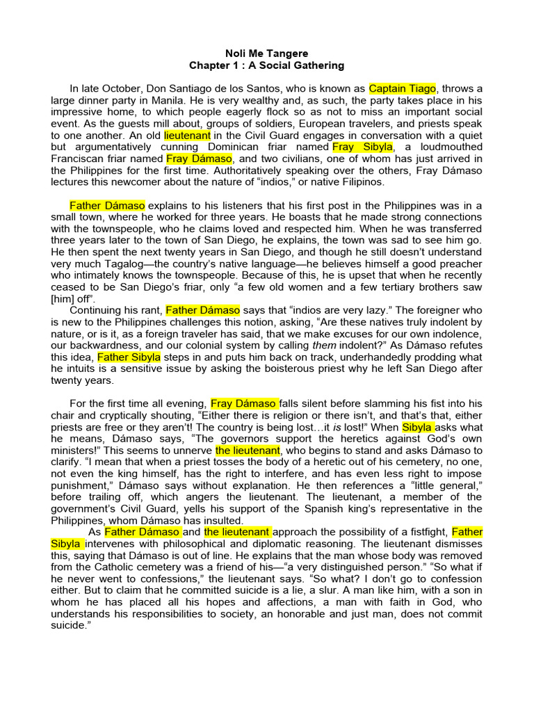Noli Me Tangere Chapter | PDF