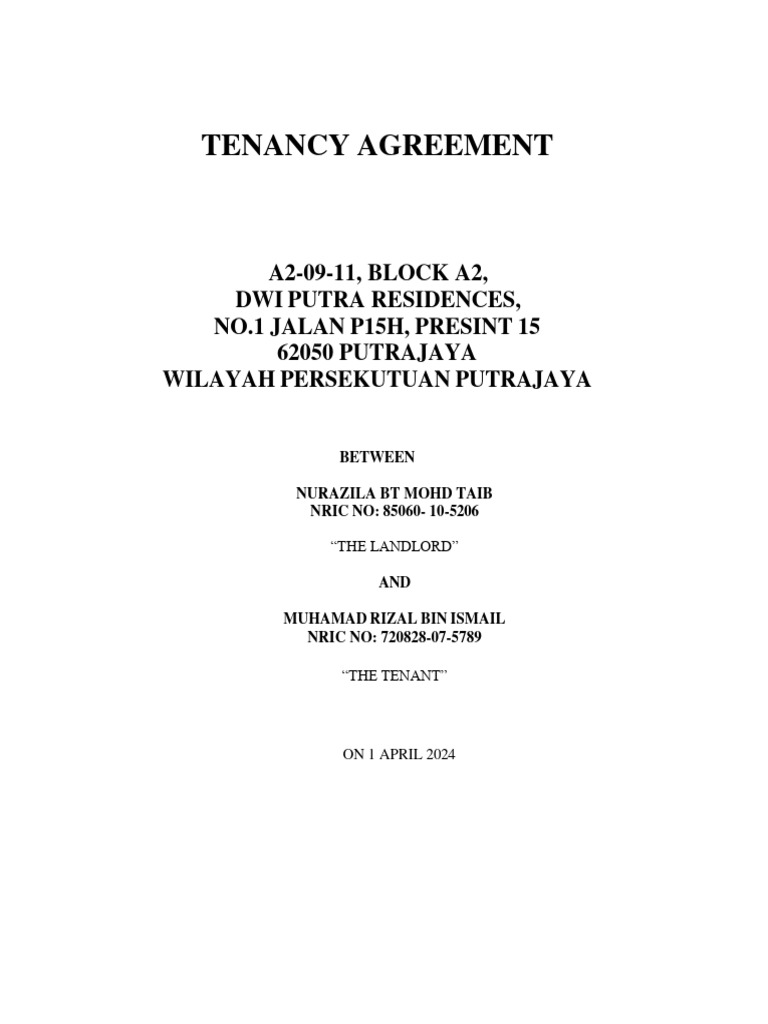 Tenancy Agreement Pdf