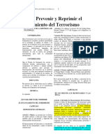 Ey para Prevenir y Reprimir El Financiamiento Del Terrorismo