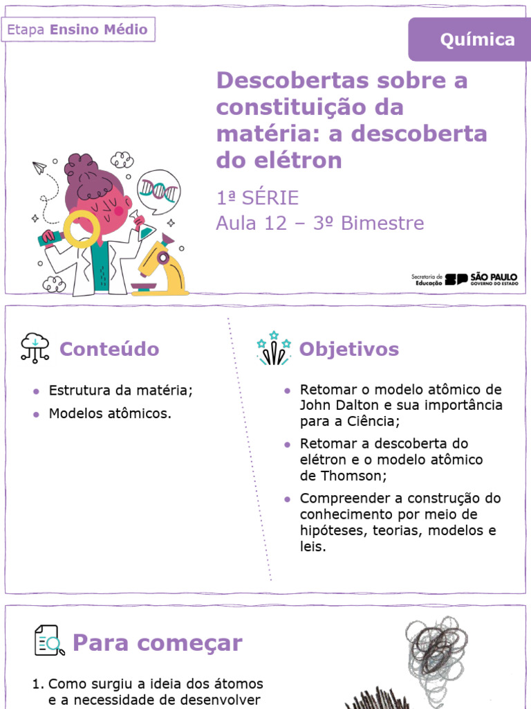 Descoberta do Elétron e Modelos Atômicos | PDF | Elétron | Átomos