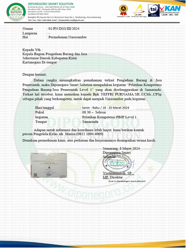 Surat Permohonan Narasumber Pbj Pdf