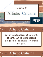 Artistic Criticism