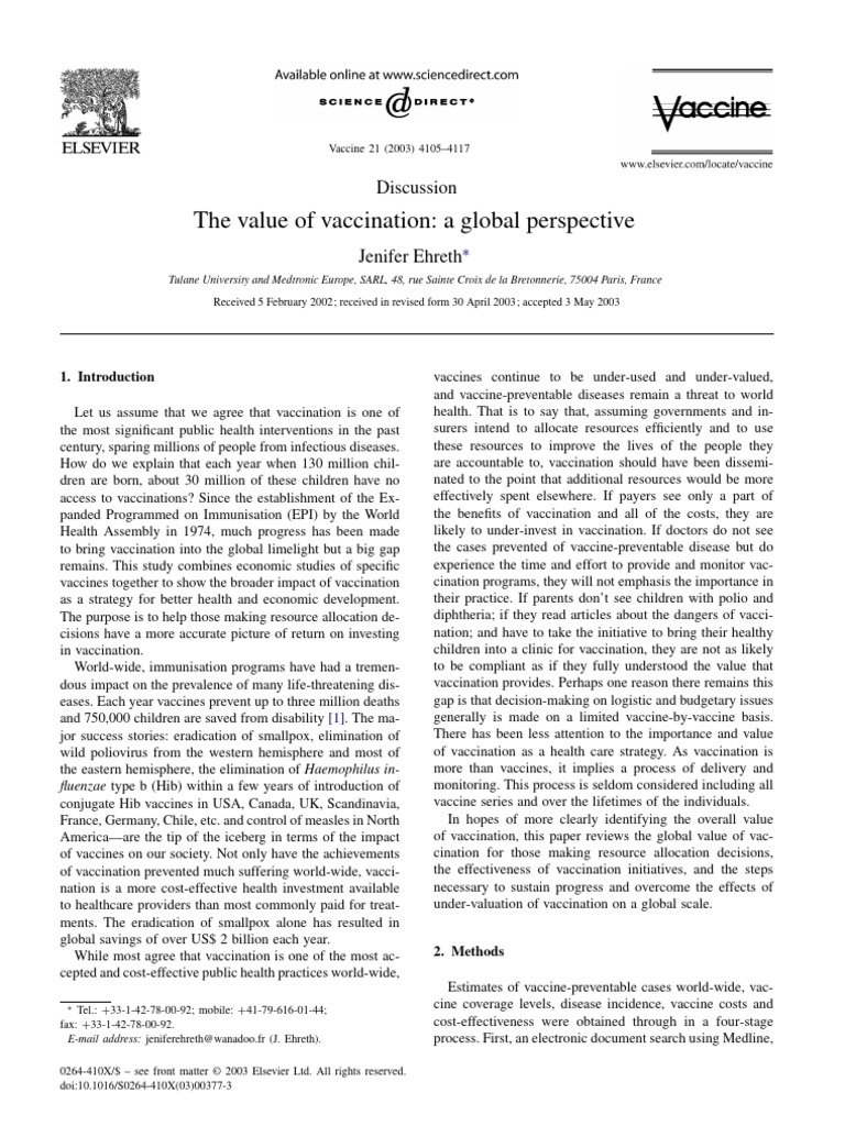 The Value of Vaccination A Global Perspe | PDF | Vaccines | Vaccination