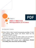Unit V - Object Oriented Programming in Python
