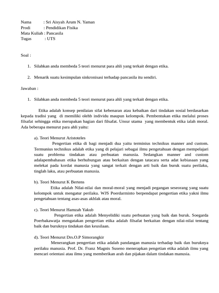 Pancasila Tugas UTS Google Drive PDF