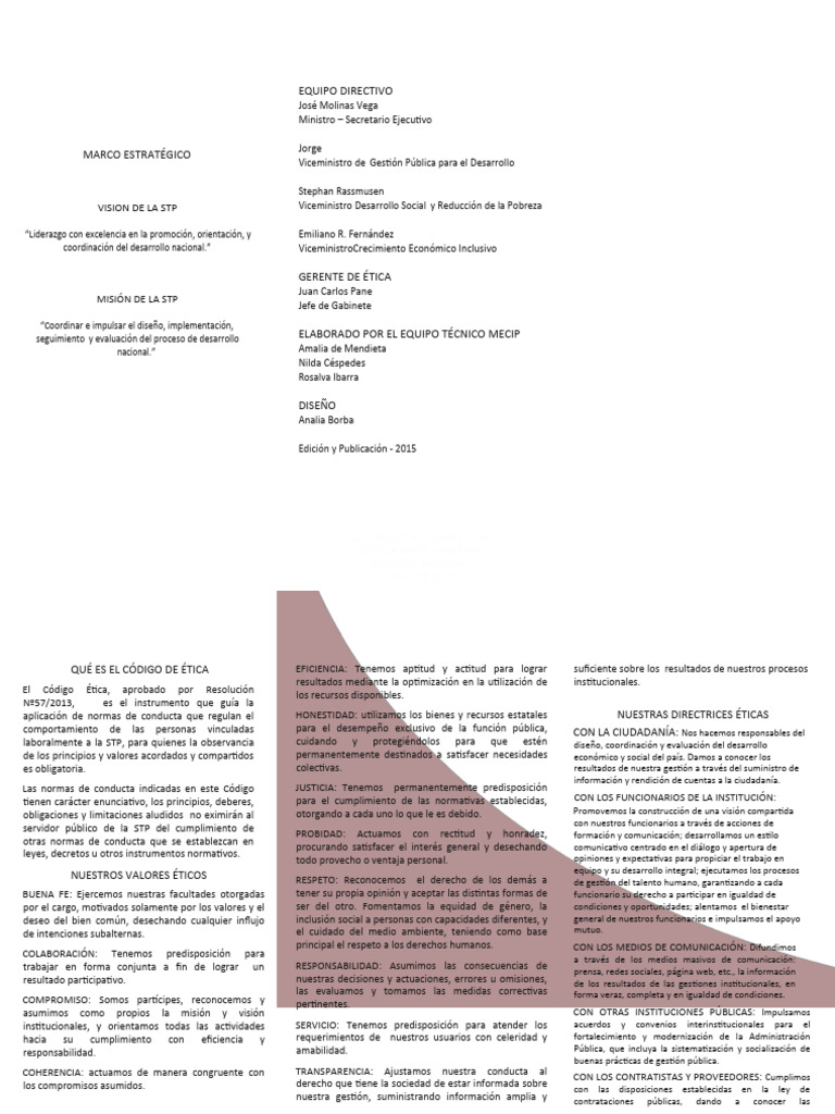 Triptico Codigo de Etica | PDF | Igualdad de género | Estudios de género