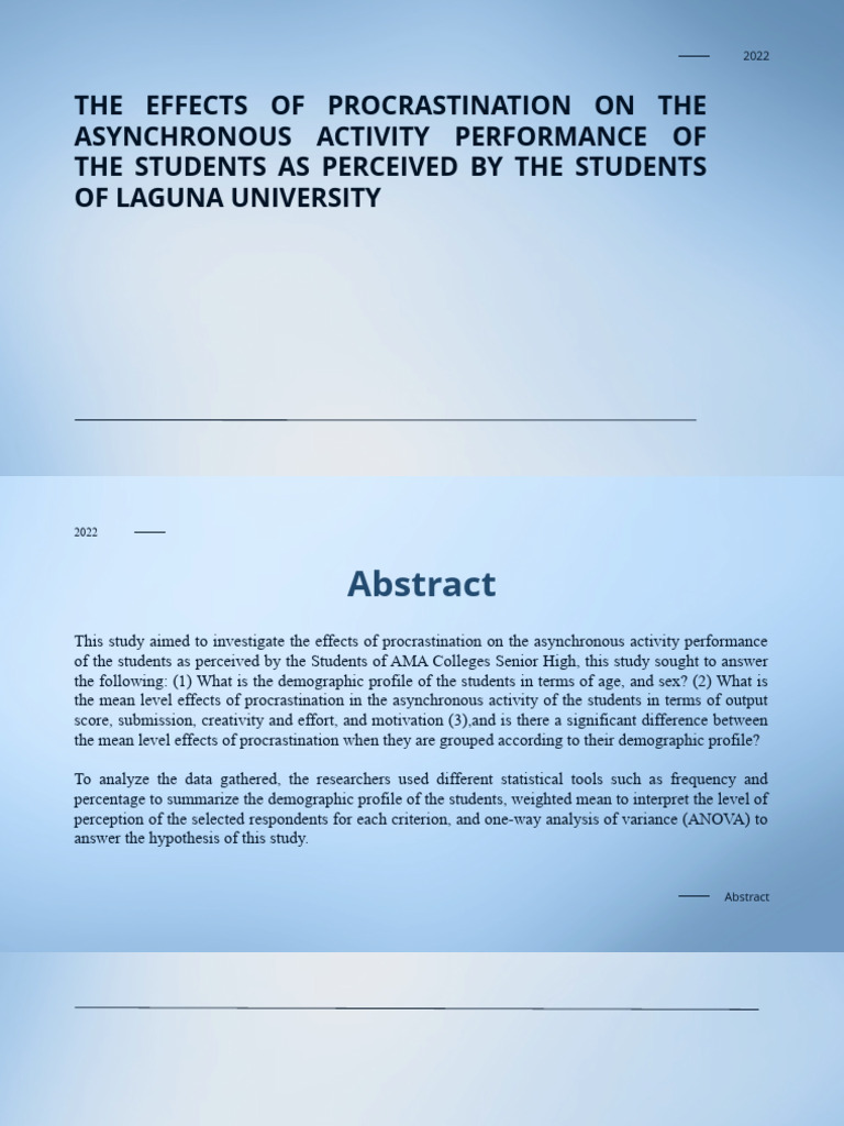 Procrastination's Impact on Student Performance | PDF | Statistics ...
