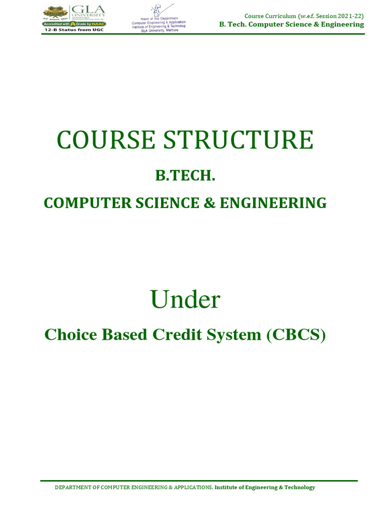 B.Tech CSE Curriculum 2021-22 | PDF | Computer Programming | Control Flow