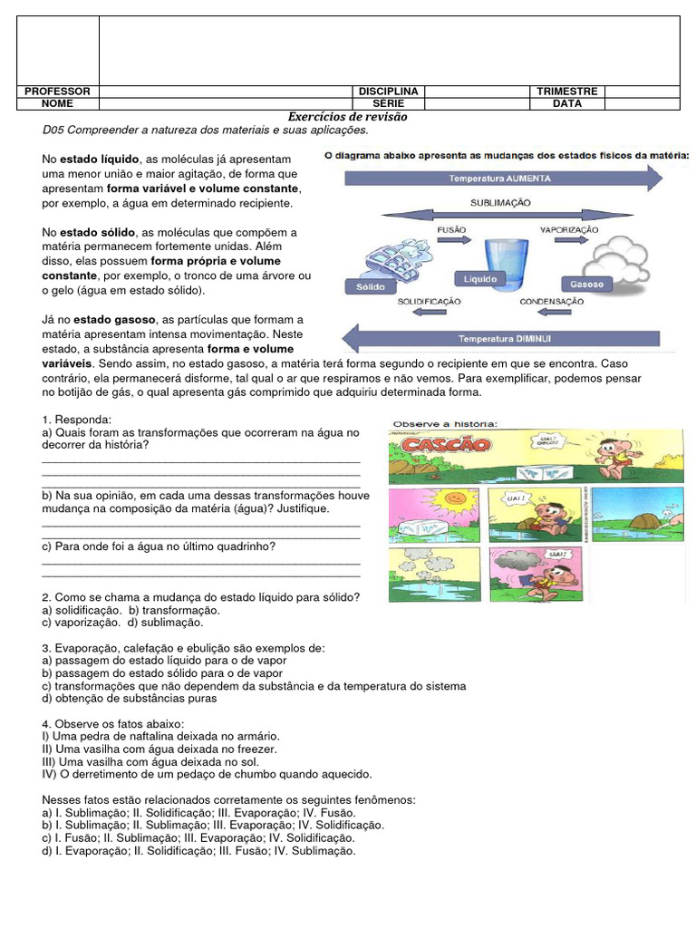 Estados Físicos | PDF | Água | Sólido, image size:768x1024