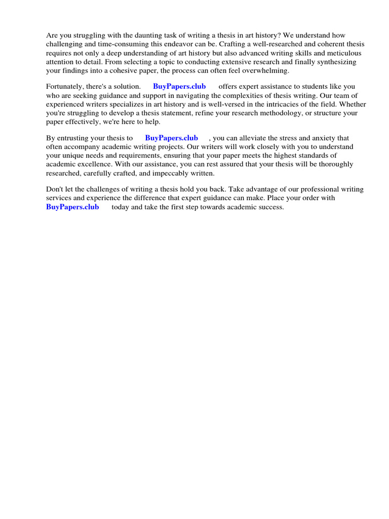 Example of An Art History Research Paper PDF Essays Thesis