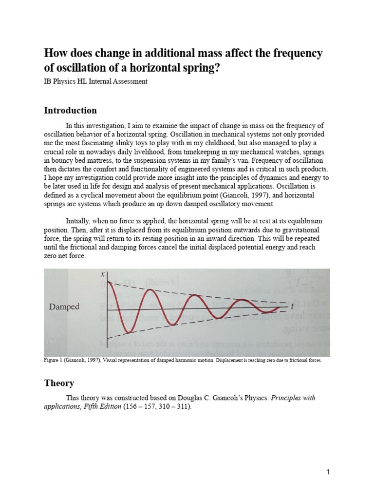 Mass Impact on Spring Frequency | PDF | Force | Observational Error