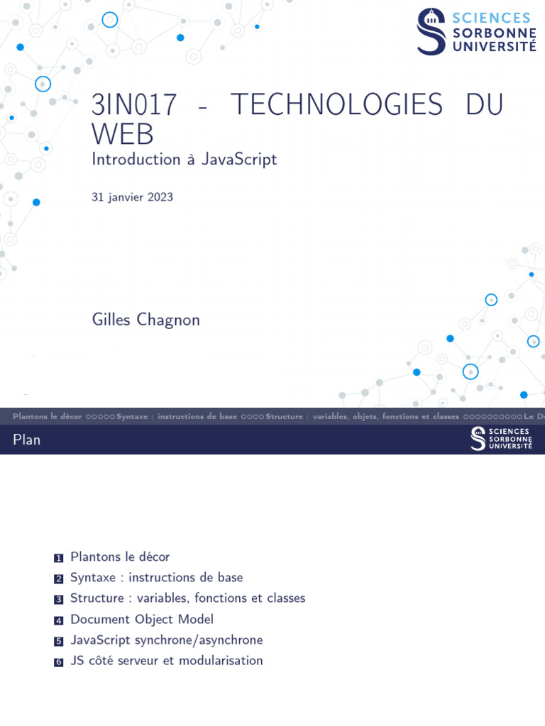 Introduction à JavaScript et POO | PDF | JavaScript | Html