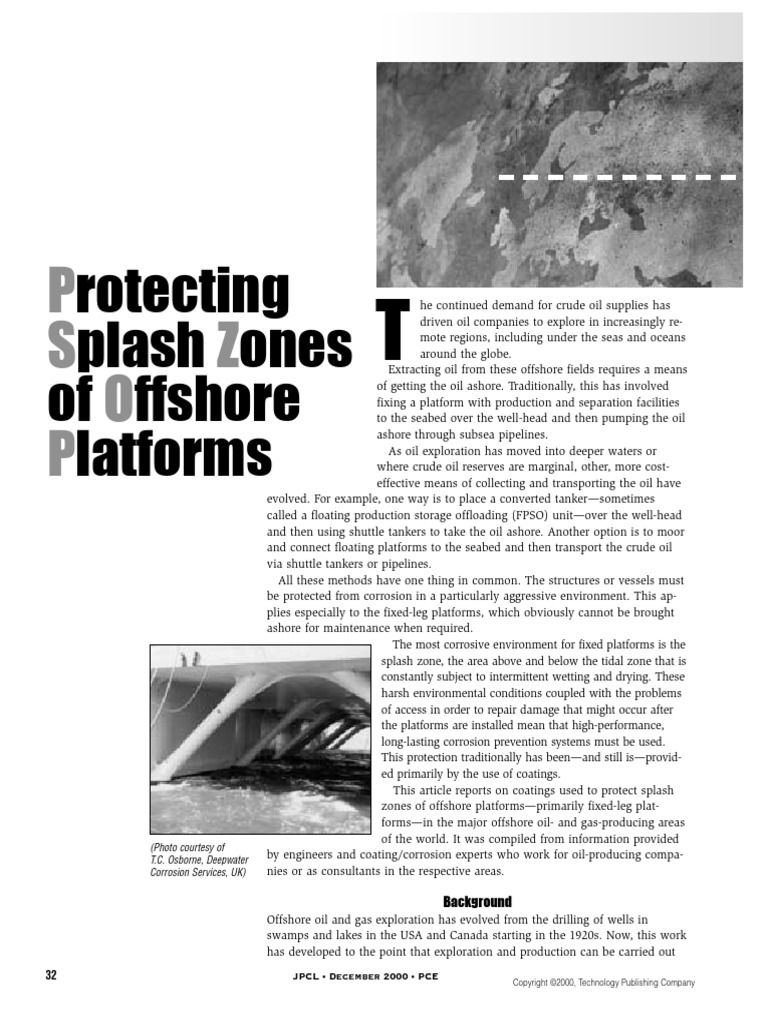 Protecting Splash Zones of Offshore Platforms PDF Offshore Drilling
