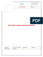 Inspection of Site Labor Camp Report Form