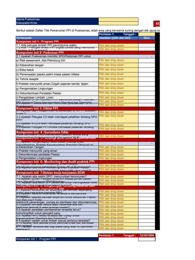 Penilaian Program PPI Puskesmas | PDF