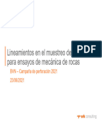 Lineamientos en El Muestreo de Testigos para Ensayos de Mecánica de Rocas