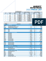 West System 2022 Retail Price List