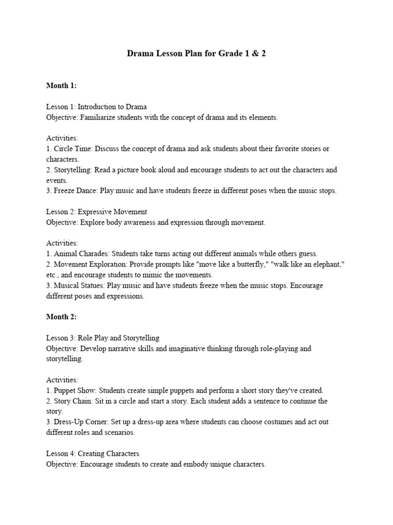 Grade 1 & 2 Drama Lesson Plans | PDF | Puppets | Storytelling