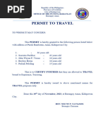 Permit To Travel