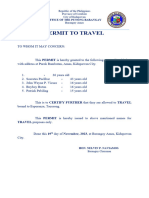 Permit To Travel