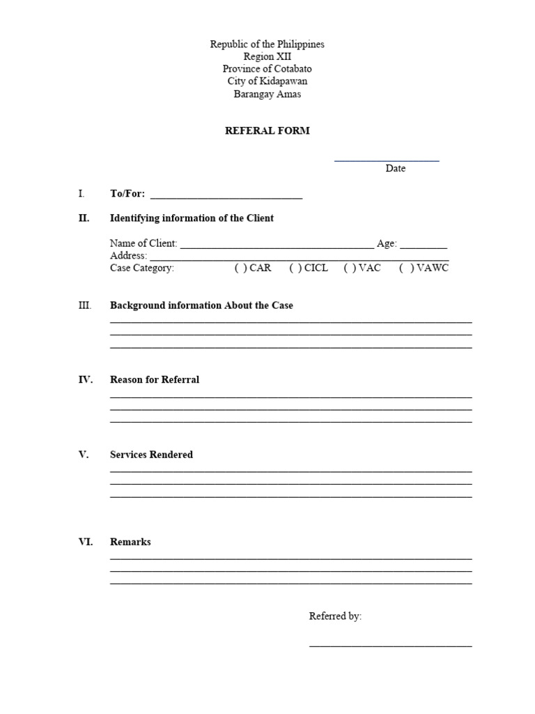 Referal Form | PDF