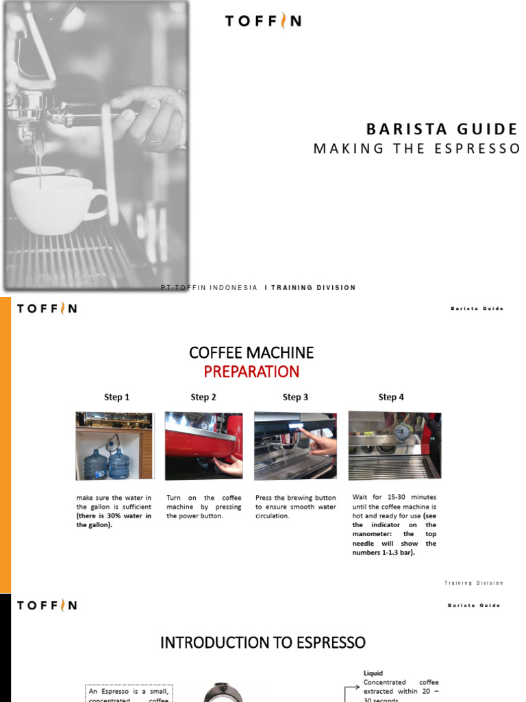 Espresso Preparation Guide for Baristas | PDF | Coffee | Drink