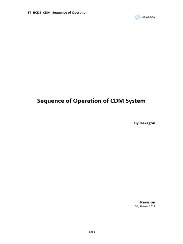 Seq Operation CDM R0 | PDF | Sensor