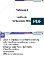 Pertemuan 2 Taksonomi Pembelajaran Mesin