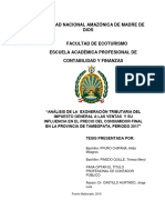 Analisis de La Exoneracion Tributaria Del IGV y Su Influencia en El Precio Del Consumidor Final en La Provincia de Tambopata, 2017