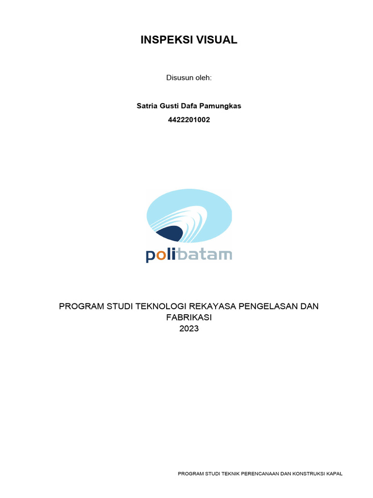 Tugas Inspeksi Visual 4422201002 | PDF | Sains & Matematika | Komputer