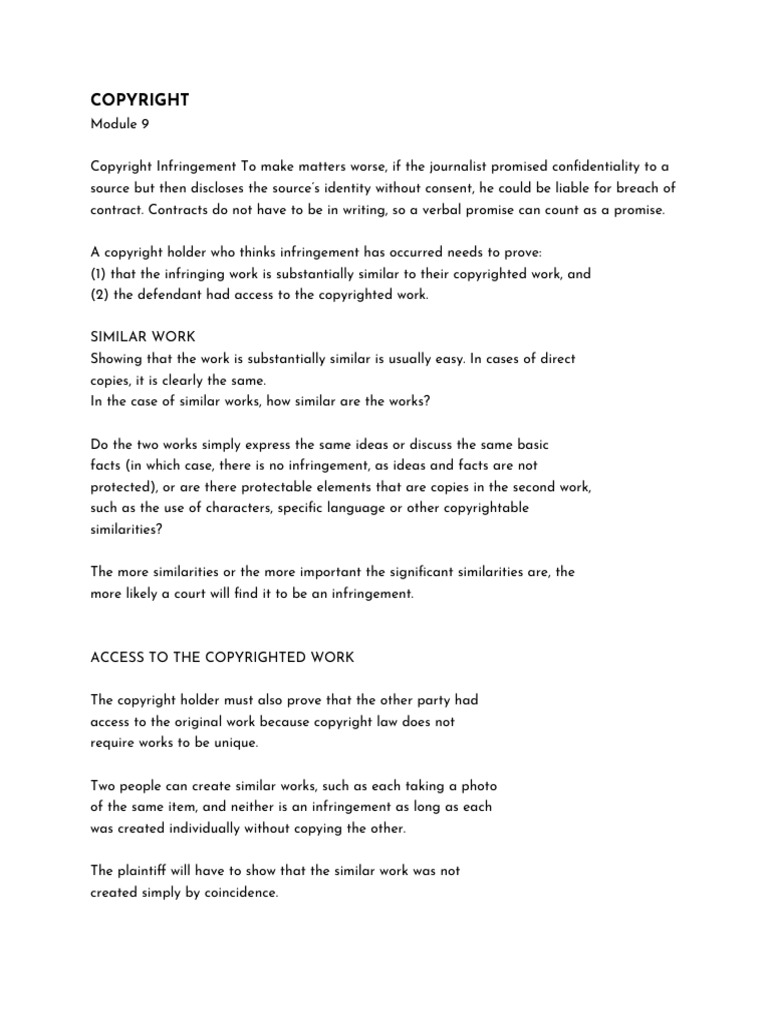 Understanding Copyright Infringement | PDF | Fair Use | Copyright