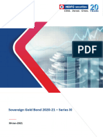 HDFC Sec Note - Sovereign Gold Bond 2020-21 - Series XI