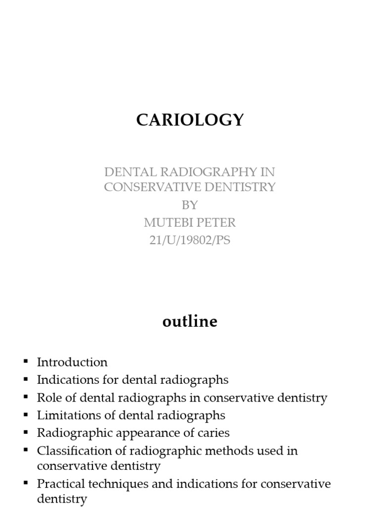 Dental Radiography PDF Dentistry Radiography