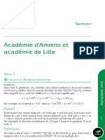 Académie D'amiens Et Académie de Lille: Épreuve I