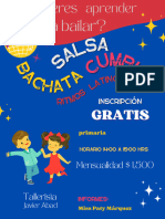 Flyer Estudio de Baile Salsa Ilustrado Moderno Azul