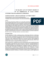 The Perspective of Islamic Law On Women's Rights in The Distribution of Inheritance in Sasak Ethnic Customs in Banggai Regency, Indonesia