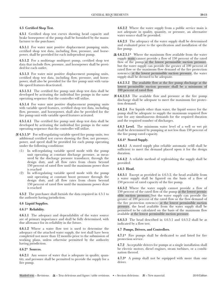 NFPA 20 Fire Pump Testing Requirements | PDF | Pump | Water