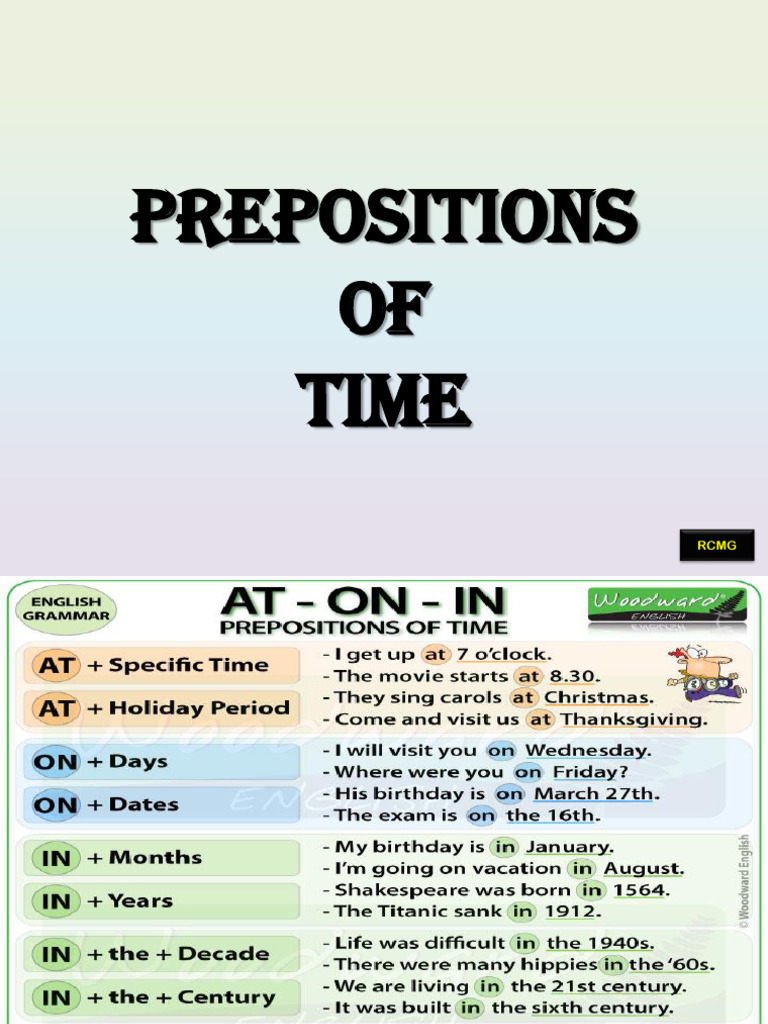 Prepositions of Time | PDF
