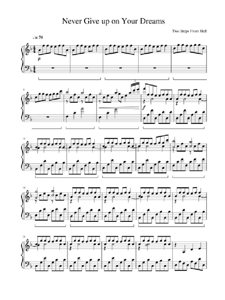 Never Give Up Piano Pdf