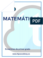 Cuadernillo de Ecuaciones de Primer Grado 1