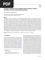 Secondary Metabolites From Endophytic Fungi: Production, Methods of Analysis, and Diverse Pharmaceutical Potential