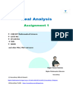 Real Analysis Assignment 1 - IIT JAMGATENBHMCSIR NET