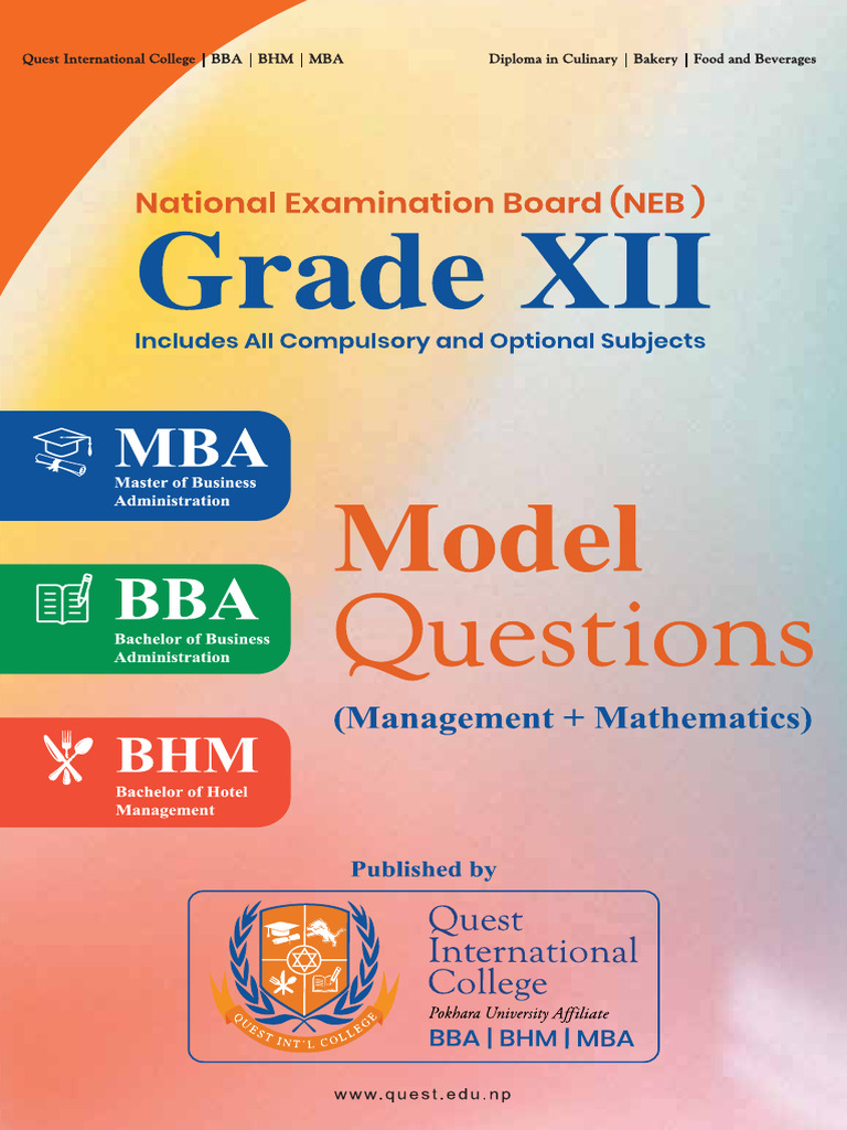 Model Questions Set Grade 12 Management Quest International College ...
